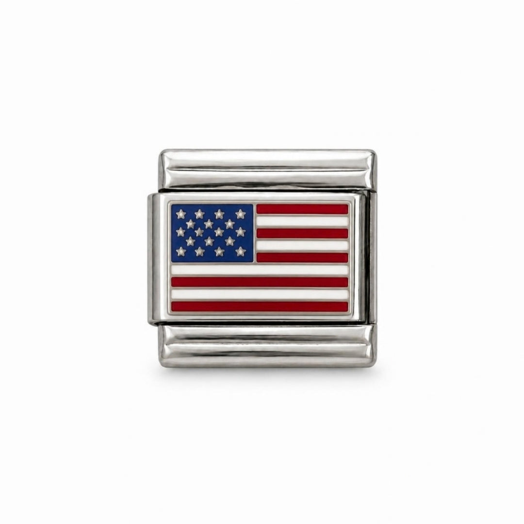 Charm Bandeira dos Estados Unidos NONNA em fundo branco