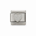 Charm Coração Cravejado NONNA em fundo branco