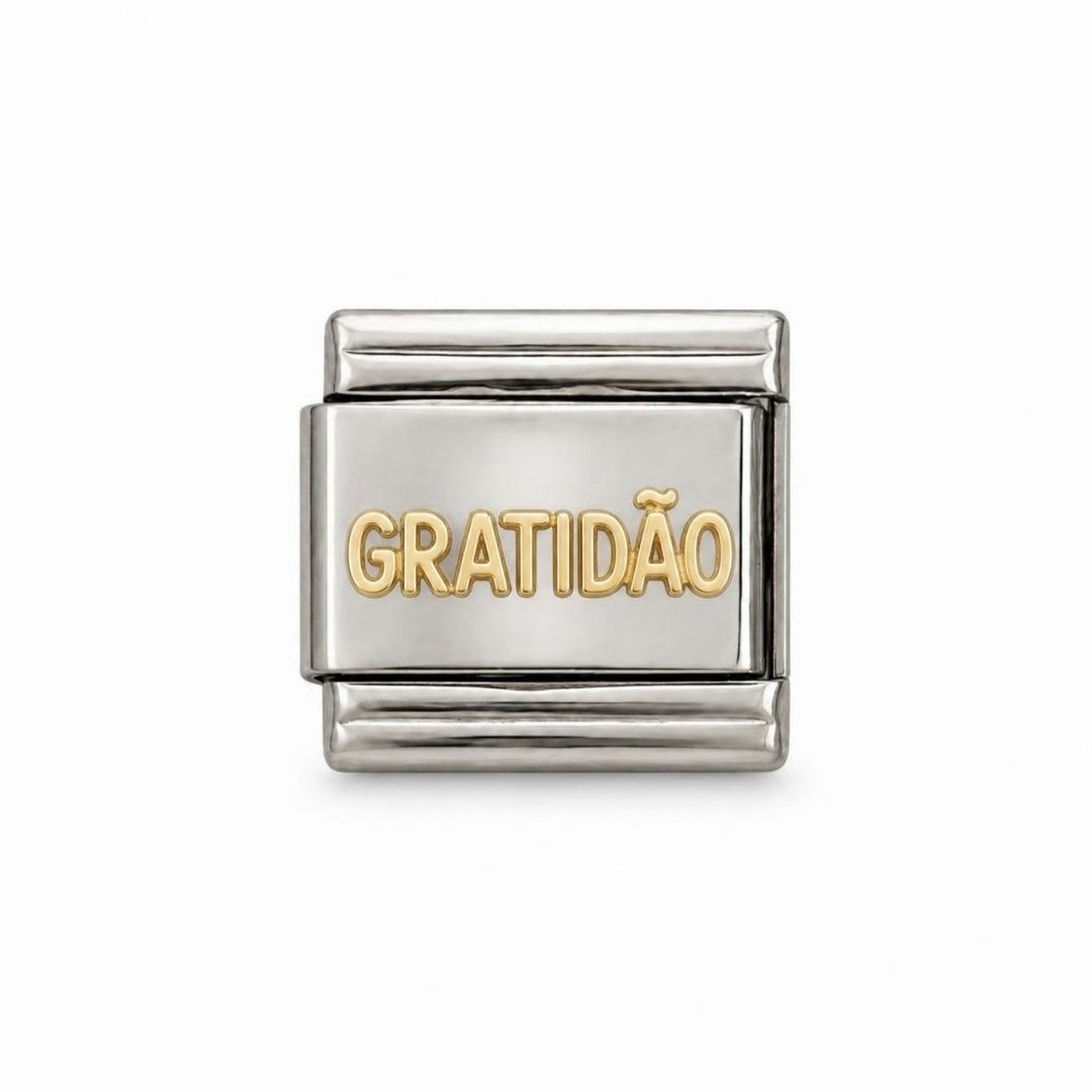 Charm Gratidão NONNA em fundo branco