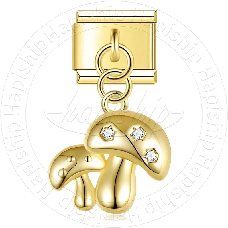 Pingente Cogumelo Dourado