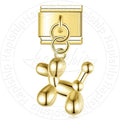 Pingente Cachorro Balão Dourado