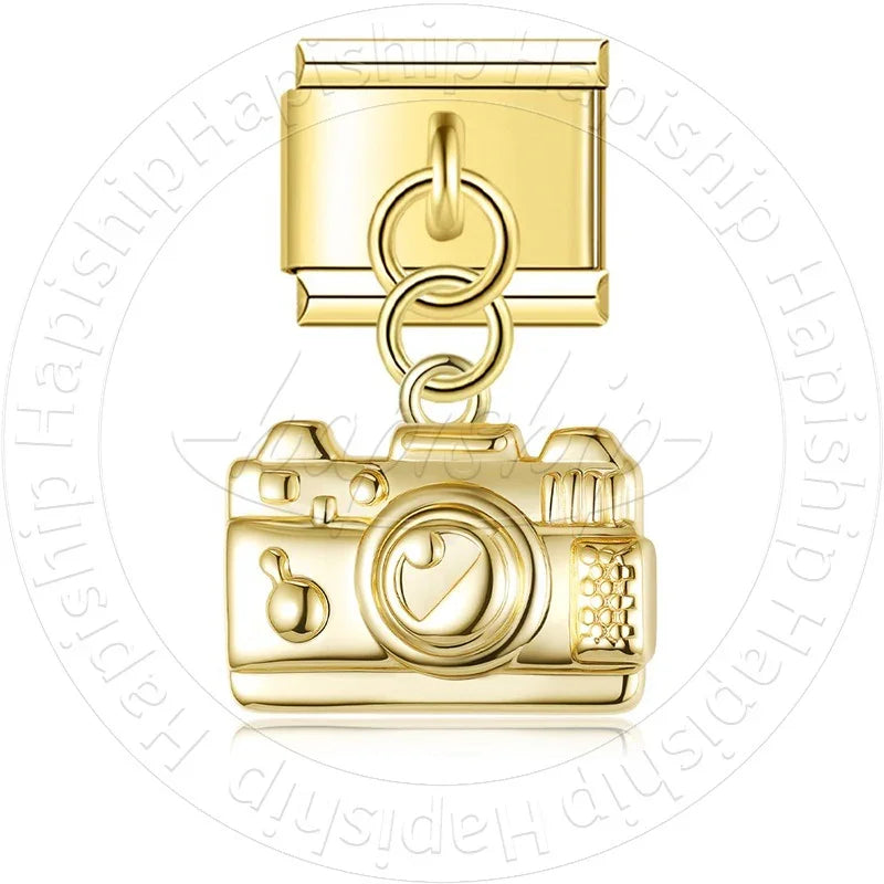 Pingente Câmera Dourado