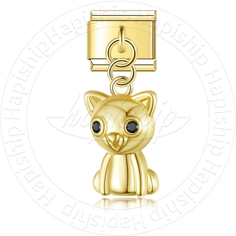 Pingente Gatinho Dourado NONNA