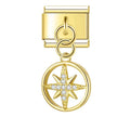 Pingente Rosa dos Ventos Cravejada Dourado
