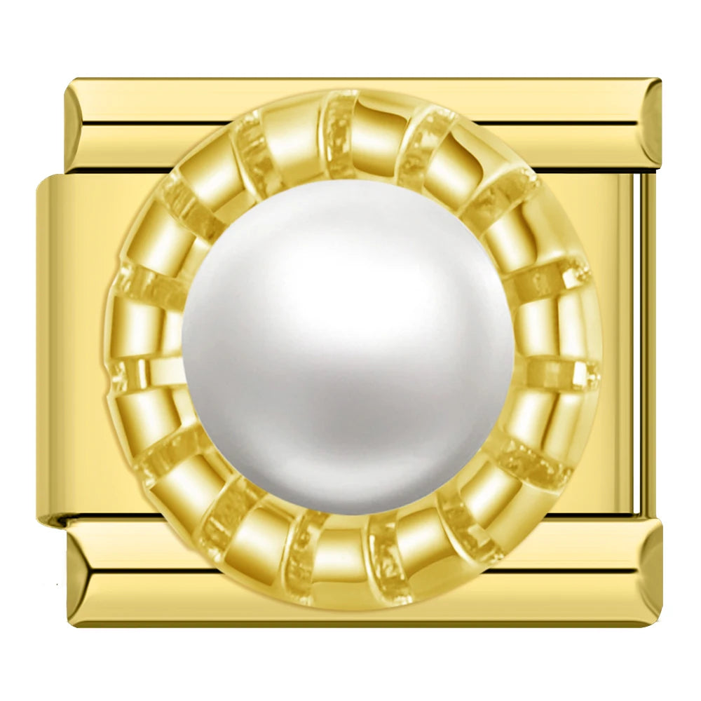 Charm Pedra Rendada Pérola