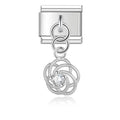 Pingente Rosa Espiral Prata