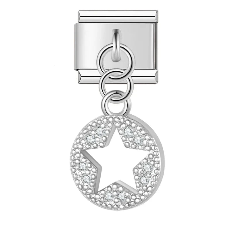 Pingente Medalha Estrela Prata