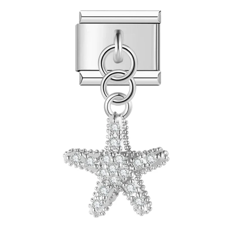 Pingente Estrela do Mar Cravejada Prata