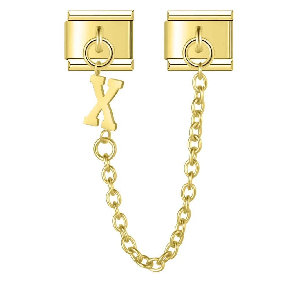 Charm Corrente com Inicial Dourada letra X NONNA