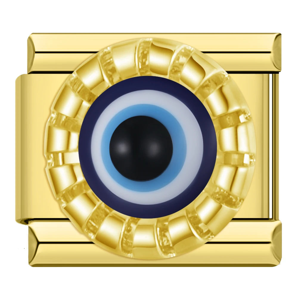 Charm Olho Grego Rendado Azul