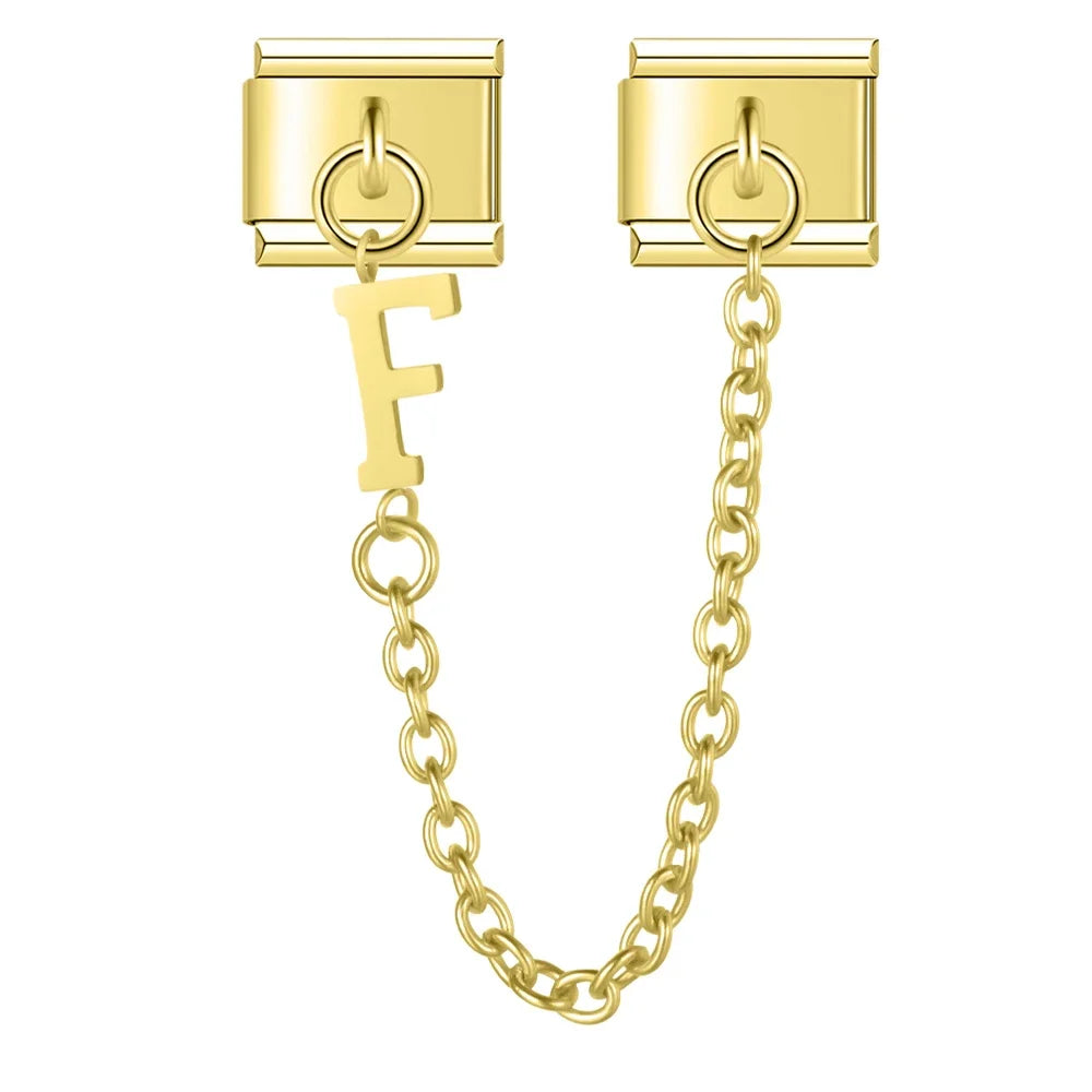 Charm Corrente com Inicial Dourada letra F NONNA