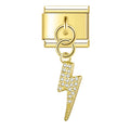 Pingente Raio Cravejado Dourado