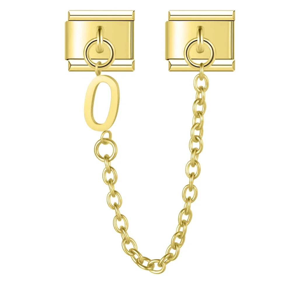Charm Corrente com Inicial Dourada letra O NONNA