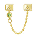 Charm Corrente Ponto de Luz Dourada · Verde